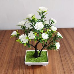 Decorative Flowers Artificial Flower Potted Simulation Rose Bonsai Home Office Desktop Ornaments Retro Pastoral Potting Landscape