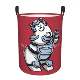 Laundry Bags League Of Legends Chibi Volibear Circular Hamper Storage Basket With Two HandlesGreat For Kitchens Toys
