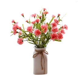 Decorative Flowers 1pcs Artificial Flower Carnation 6 Heads Home Decoration Mother'S Day Gift Feat For Party