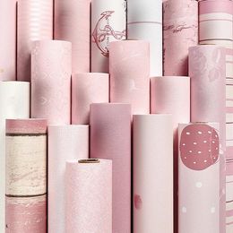 Window Stickers Furniture Self Adhesive Panel Wall Covering Film Pink Aesthetic Pegatina De Pared Home Decor DF50TM