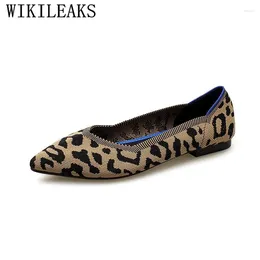 Casual Shoes 2024 Women Flats Leopard Flat Slip On Loafers Designer Pointed Toe Ladies Zapatillas Mujer