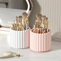 Storage Boxes Makeup Brush Holder With Lid 360 Rotating Dustproof Organiser For Vanity Desktop Bathroom Countertop Lipstick