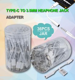 type c to 35mm headphone jack adapter support music and phone voice calling with upc plastic jar 35mm aux cable female transfe5661395