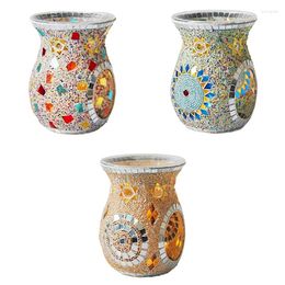 Candle Holders Practical Mosaic Glass Oil Burner Tealight Wax Melter Warmer Holder Essential Fragrance Gift