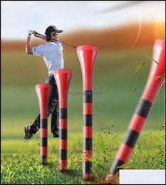 Sports Outdoors 100PcsBag Bamboo Golf Tees Wite Red With Black Stripe Mark Scale 70Mm 8M Golfs Aesories 2 Size Colorfl Ball Tee8224409