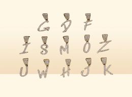 Gold Silver AZ Letters Pendant Necklaces Whos Initial Micro Letter Charm for Men Women with 24inch Rope chain9751400