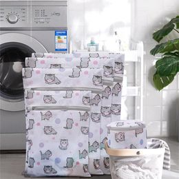 Laundry Bags Zipper Protective Cover Mesh Bag 30 40cm Small Washing Basket Dirty Pockets Clothes Do Not Deform Bra Fine Seam