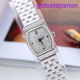 Designer AP Wrist Watch 18k Platinum Original Diamond Full Diamond Plate Quartz Womens Watch Swiss Watch