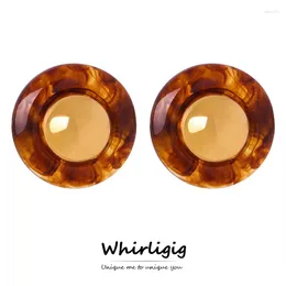 Stud Earrings Elegant Women's Luxury Vintage Jewellery Ear Rings Ladies Bohemian Resin Round For Women Accessories Trending