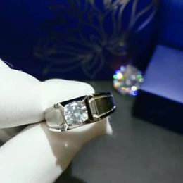 D Colour FL Clarity Moissanite Platinum Wedding Ring for Men PT950 Sandblasting Pass Diamond Tester detection mans Jewellery rings Engagement gift