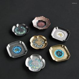 Tea Trays 7 Style Wholesale Cup Mat Creative Accessories Heat Insulation Anti Slip Pad Antique Enamel Alloy Holder