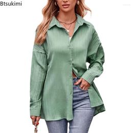 Women's T Shirts 2024 Casual Long Sleeve Blouse Spring Autumn Elegant Work Shirt Stylish Tunic Tops Loose Blusas