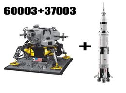 In Stock Apollo Saturn V Space Launch60003 Block 11 Moon Space Rocket Lunar Lander Model Building Blocks Toy3352830