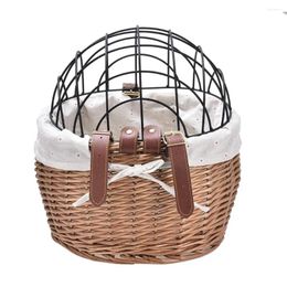 Cat Carriers Pet Supplies Woven Bike Basket Front Handlebar Wicker Bicycle Small For Carrier Adult Boys Girls Bag