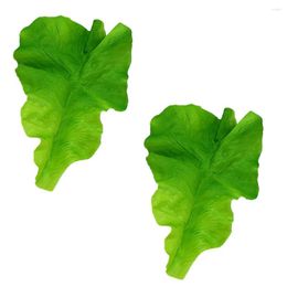 Decorative Flowers 2 Pcs Pvc Lettuce Faux Adornments Artificial Vegetable Leaf Vegetables Leaves Decor Simulation