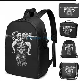 Backpack Funny Graphic Print Crom (For Dark Shirts) USB Charge Men School Bags Women Bag Travel Laptop