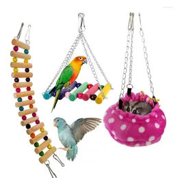 Other Bird Supplies Perches Cage Toys 3 Pcs Safe Parrot Play Stand Small Animals With Hooks Quick-Connect Zipper For Birds