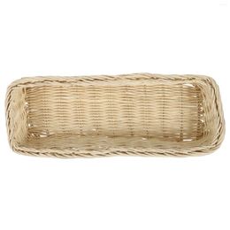 Kitchen Storage Sundries Tray Household Table Basket Creative Cutlery Chic Rattan Finishing Desktop