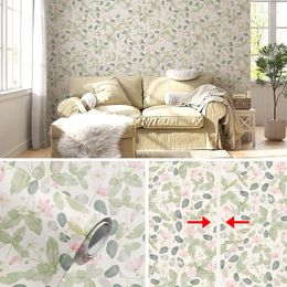 Wallpapers Green Leaf Floral Peel And Stick Wallpaper Self Adhesive Removable Stickers Rolls For Wall Cabinets Home Renovation Decor