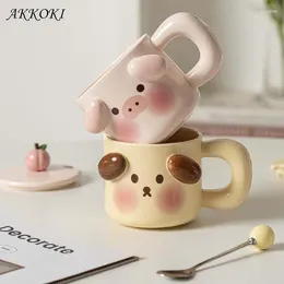 Mugs Cute Ceramic Coffee Cups Hand Pinched Irregular Milk Tea Cup Ins Korean Style Oatmeal Breakfast Mug Drinkware Kitchen