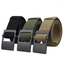 Waist Support 2024 Fashion Nylon Belt Metal Zinc Alloy Buckle Adjustable Belts For Men Military Combat Elastic High Quality Wear-resista