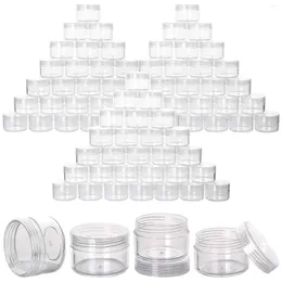 Storage Bottles 100pcs 15g Empty Clear Plastic Pot Mini Travel Jars With Lids Round Cosmetic Sample Containers For Of Creams Lipsticks