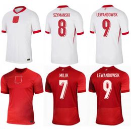 2024 POLAND Soccer Jerseys MILIK LEWANDOWSKI KRYCHOWIAK GROSICKI Uniform Mens SWIDERSKI SZYMANSKI ZIELINSKI ZALEWSKI PIATEK Home Away Football Shirt Kids Kit