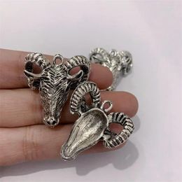 Charms 5 Pieces 3D Goat Pendant Head Animal Specimen DIY Handmade Satan Sacrifice 30 28 Mm Brand