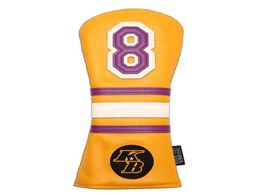 Yellow PU Leather Number 8 Golf Club Headcover covers for FW Fairway Wood9743463