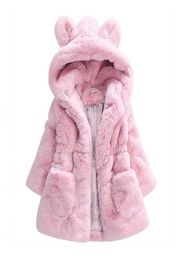 Kids Designer Girls Fur Coat Winter Hooded Baby Jacket Thick Baby Girl Jackets Warm Children Warm Outwears Teddy Bear Coats6658644