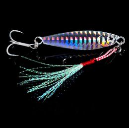 Top Quality 6PcsSet 3D Eye Fishing Lure Lead Lures Feather Fish Tackle 6 Colours 60mm15G6 Hook2917438