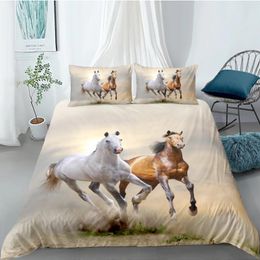 Bedding Sets 3D Duvet Cover Set Quilt Comforther Covers Bed Linens 173 230 265 180 210 Horse Custom