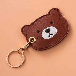 Keychains Lanyards High Quality Poodle Card Holders With Keychain Kawaii Bear Cartoon Plastic ID Protection Cover Couple Gift IC Elevator Bus Card