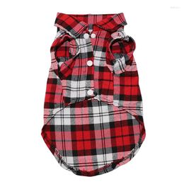 Dog Apparel Plaid Clothes Summer Shirts For Small Medium Dogs Pet Clothing Yorkies Chihuahua Sale 11by22S1