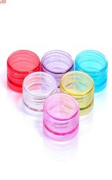 100pcs 2g Multicolor Empty Plastic Cosmetic Makeup Jar Pots Transparent Sample Bottles Eyeshadow Cream Lip Balm Storage Boxhigh q3807016