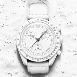 Neue Bioceramic Planet Moon Herren Uhren Vollfunktion Quarz Chronograph Designer Uhr Mission für Mercury 42mm Luxus Uhr Limited Edition Armbanduhren