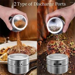 Storage Bottles 12pcs Magnetic Tins Stainless Steel Container Jars Clear Lid Minimalist And Cute Kitchen Seasoning 2024