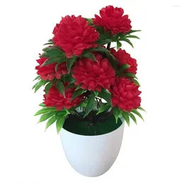 Decorative Flowers 1Pc Artificial Dried Flower Chrysanthemum Bonsai Potted Plant Landscape Home Floral Wedding Decoration Stage Party Garden