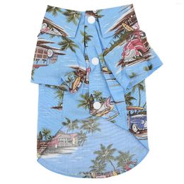 Dog Apparel Summer Pet T Shirt Fashionable Soft Easy Wearing Breathable Cool Comfortable Hawaiian Print Cotton For Cat