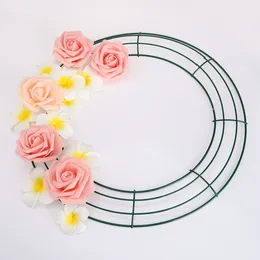 Decorative Flowers Metal Circle Hoop Reusable Engagement Geometric DIY Handmade Durable Simulation Flower Hanging Strong Iron Ring