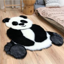 Carpets QWE123 Big Panda Rug Super Soft Silk Carpet Indoor Modern Living Room Bedroom Anti Skid 90cm 120cm Mat Animal Print