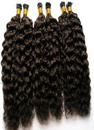 Factory Whole Kinky Curly Hair Italian keratin Fusion Stick I TIP Pre Bonded Human Hair Extensions 100g Afro Kinky Curly Hair 2409549