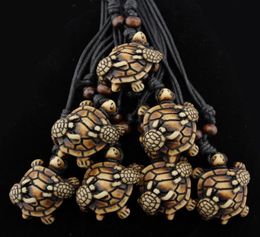 Fashion Jewelry Wholesale 12PCS/LOT Men Women's Imitation Yak Bone Carved Mother & Turtles Necklace For Lucky Gift MN5707647400