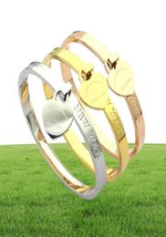 Top Quality Women Designer Bangles Simple High Polished Bracelet Single Heart Luxury Style Couple Bracelets Lady Party Gifts Whole3429037