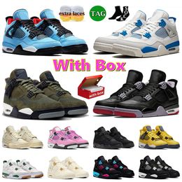 nike air jordan 4 4s retro j4 jorden jordens con scatola scarpe da basket uomo jumpman Military Black Cat Sail University Blue Uomo Donna Sneakers Scarpe da ginnastica Kaws Grey