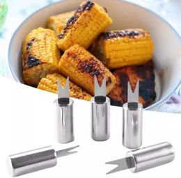 Tools Stainless Steel Corn Needle Barbecue Fork Barbecued Small Tool BBQ Anti Eating Zip Sticks Food Clips