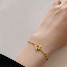 Japanese and Korean Cool Wind Metal Alloy Small Flower OT Buckle Women's Compact Instagram Network Popular Bracelet