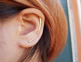 925 Silver Ear Climber Hammered Earrings Gold Filled Handmade Oorbellen Minimalist Pendientes Brincos Boho7445174