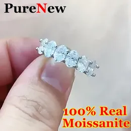 Cluster Rings Pure 3ct Women's Moissanite Oval Cut S925 Sterling Silver Full Diamond Ring For Women Gift
