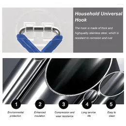 Hooks Unique Broom Hook Reusable Toilet Room Door Back Rod Clip Mop Hanging Easy To Instal Daily Use